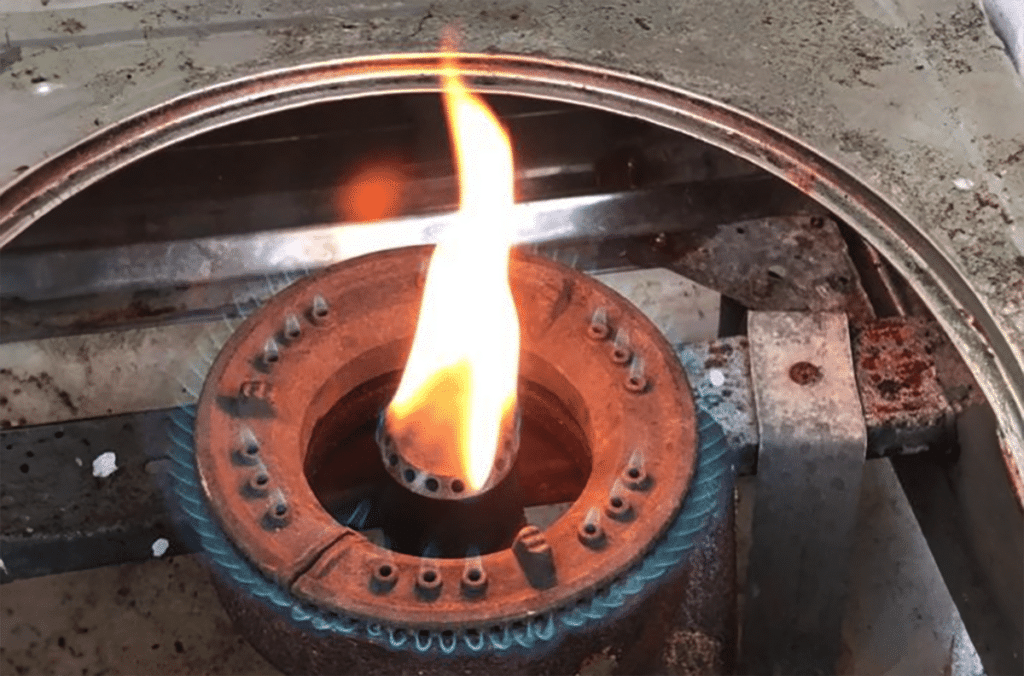 Gas Stove with Yellow Flame